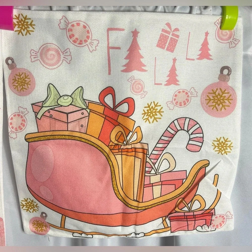 6 Pack Christmas Pillow Covers 18 x 18 Inch Brand New Washable Canvas Zipper